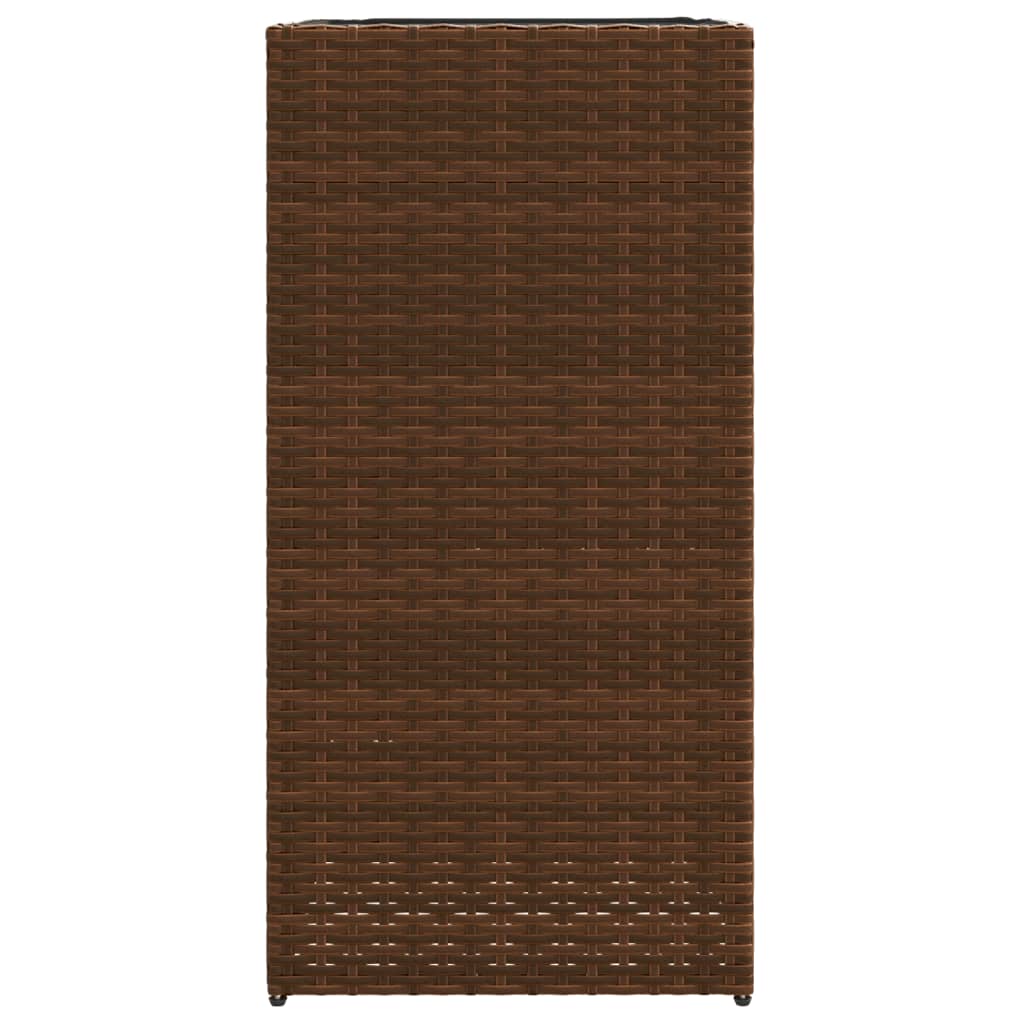 Pflanzkübel 2 Stk. Braun 40x40x80 cm Poly Rattan