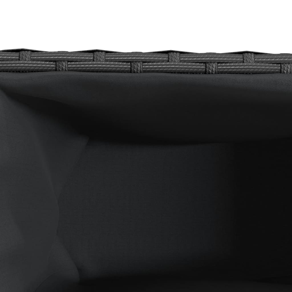 Pflanzkübel mit 3 Töpfen 2 Stk. Schwarz 105x30x32cm Poly Rattan