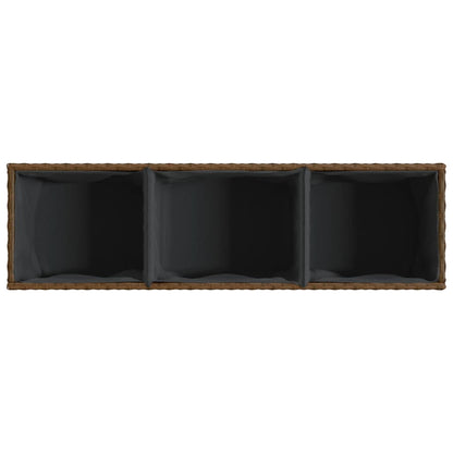 Pflanzkübel mit Rollen 2 Stk. Braun 107x32x38 cm Poly Rattan