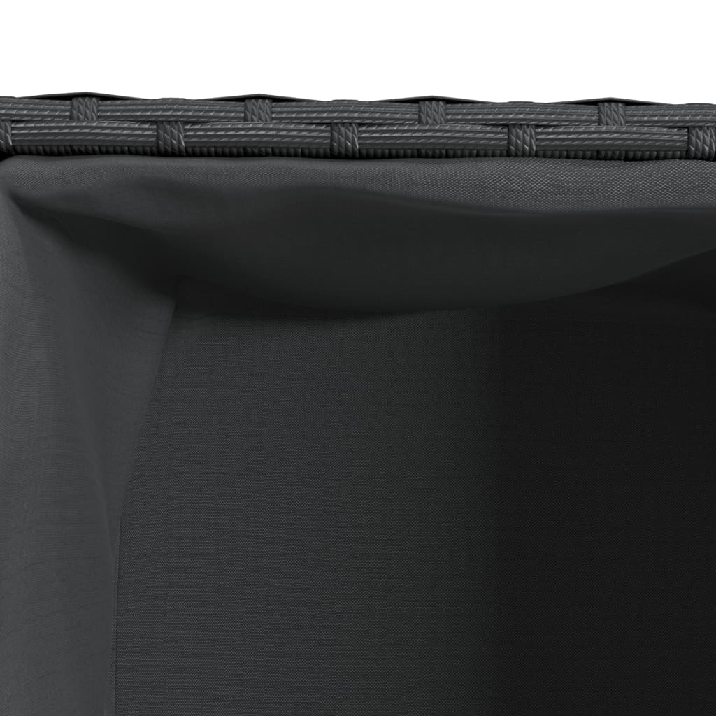 Pflanzkübel mit 2 Töpfen 2 Stk. Schwarz 72x30x32 cm Poly Rattan