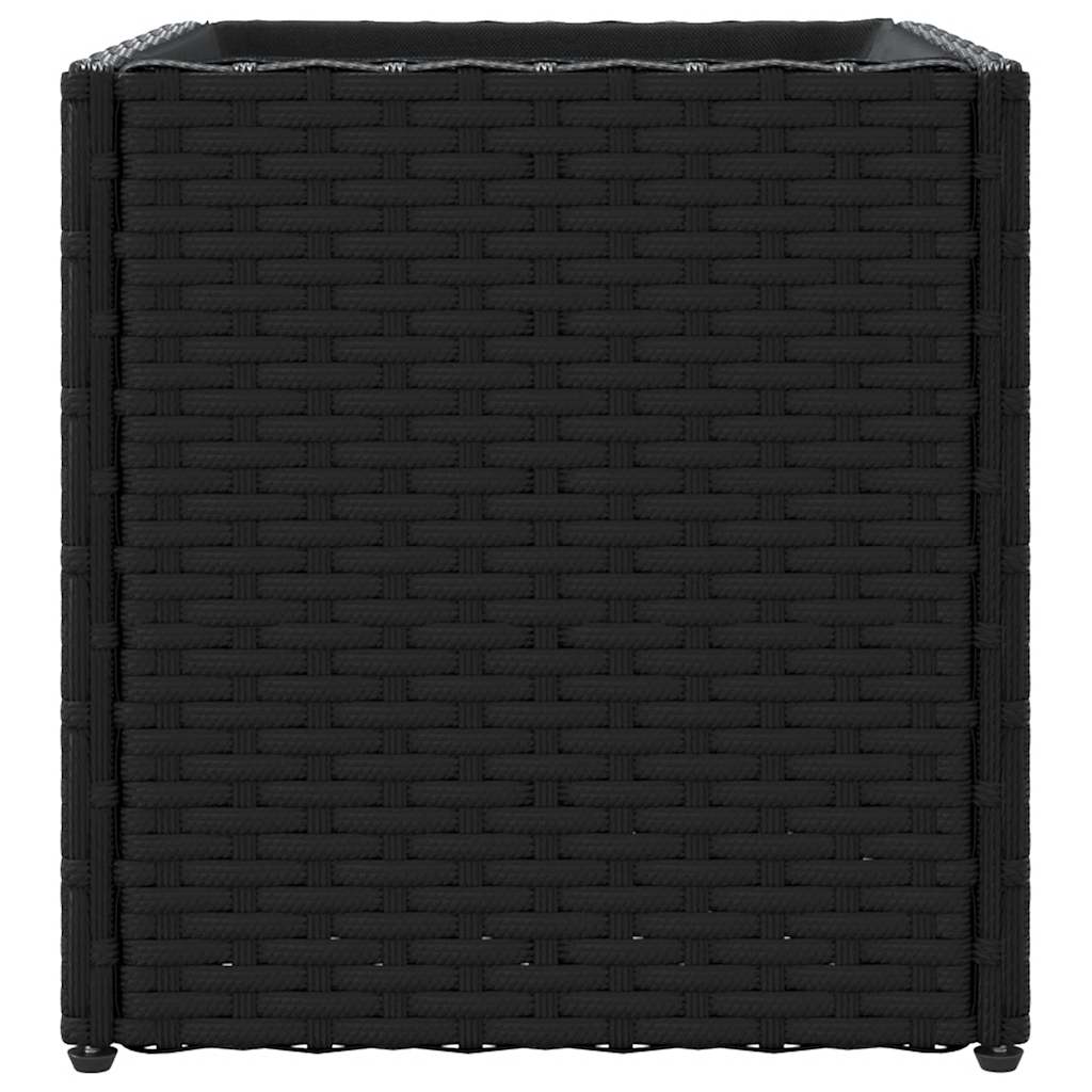 Pflanzkübel 2 Stk. Schwarz 36x30x32 cm Poly Rattan
