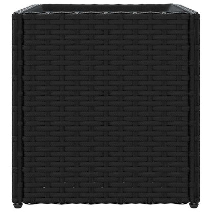 Pflanzkübel 2 Stk. Schwarz 36x30x32 cm Poly Rattan