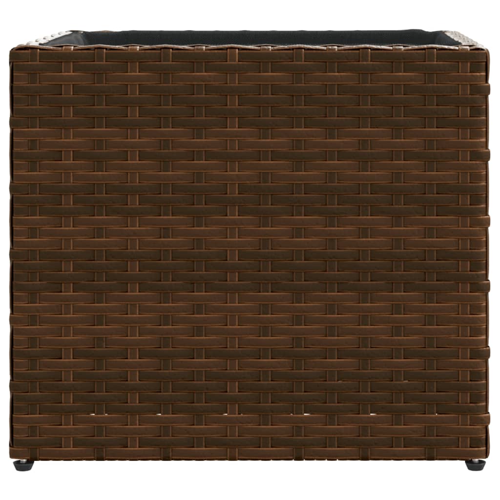 Pflanzkübel 2 Stk. Braun 36x30x32 cm Poly Rattan
