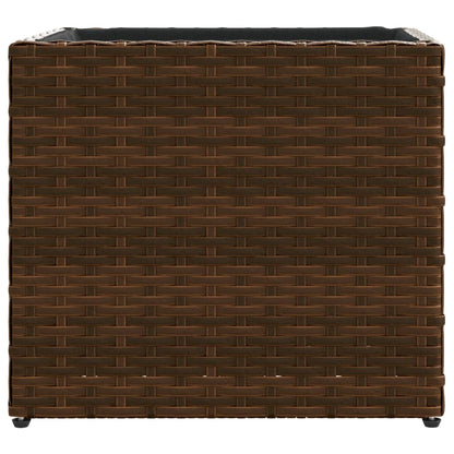 Pflanzkübel 2 Stk. Braun 36x30x32 cm Poly Rattan