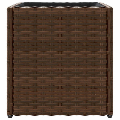 Pflanzkübel 2 Stk. Braun 36x30x32 cm Poly Rattan