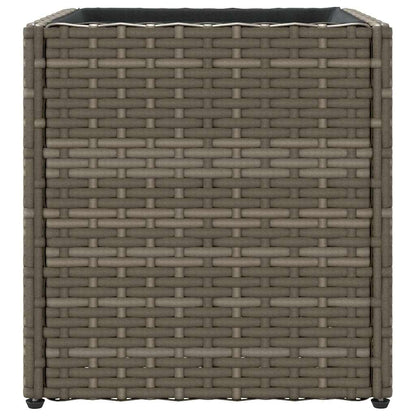 Pflanzkübel 2 Stk. Grau 36x30x32 cm Poly Rattan