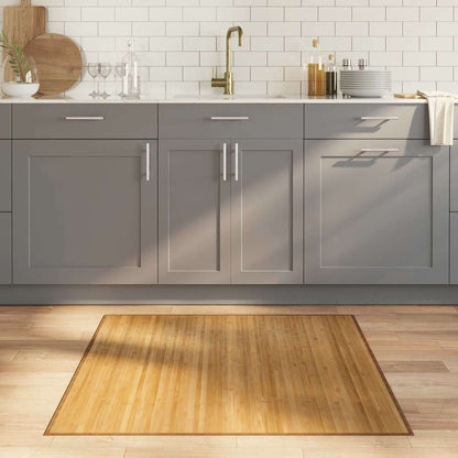 Teppich Quadratisch Natur 100x100 cm Bambus