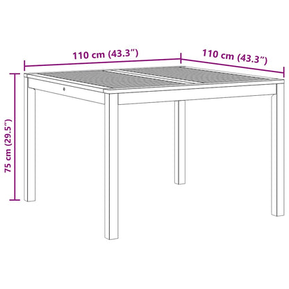 Garten-Esstisch 110x110x75 cm Massivholz Akazie
