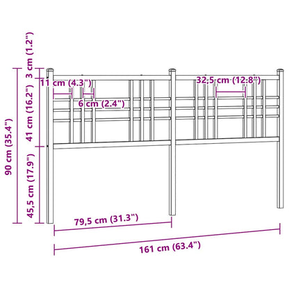 Ersatz-Kopfteil Metall Schwarz 160 cm