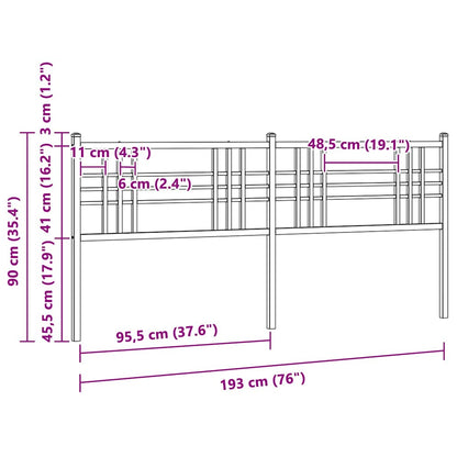 Ersatz-Kopfteil Metall Weiß 193 cm