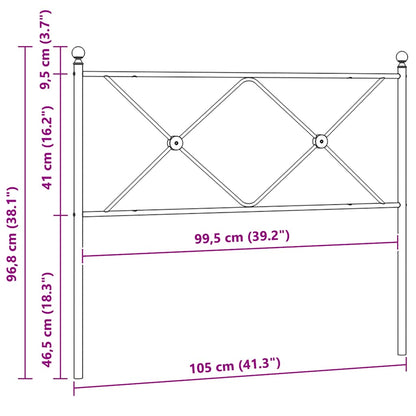 Ersatz-Kopfteil Metall Schwarz 100 cm