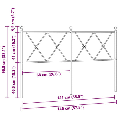 Ersatz-Kopfteil Metall Weiß 140 cm