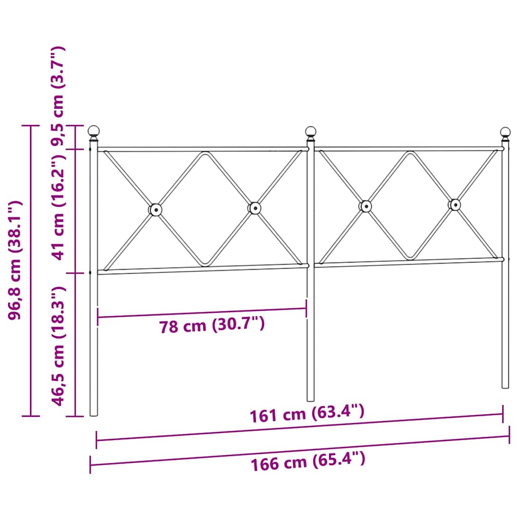 Ersatz-Kopfteil Metall Weiß 160 cm
