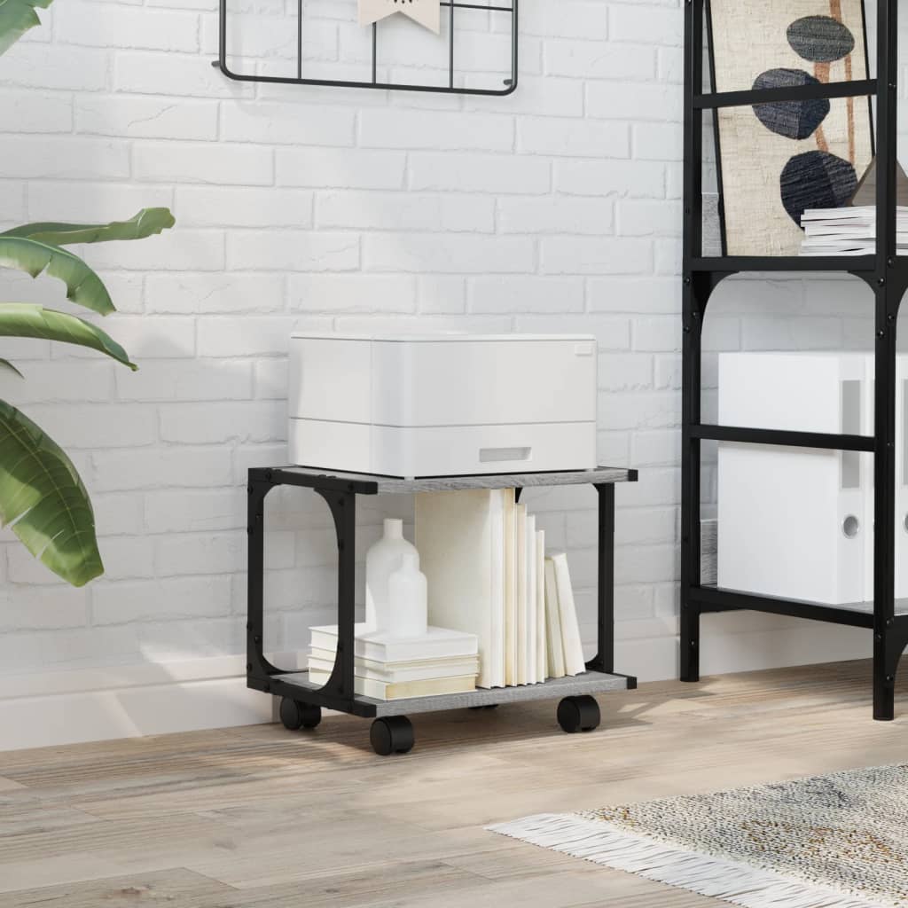 Druckerständer 2 Ablagen Grau Sonoma 41x28x33,5cm Holzwerkstoff