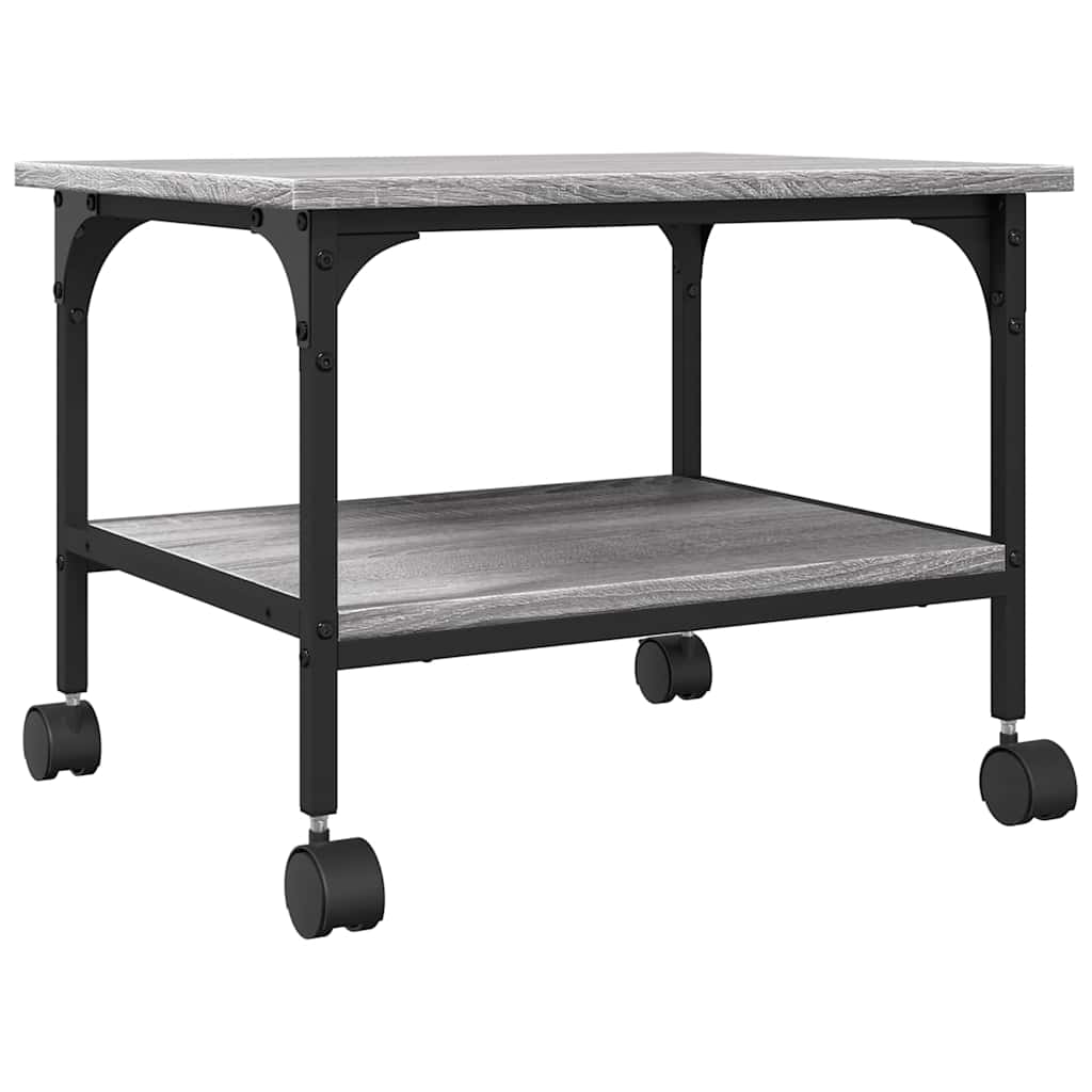 Druckerständer 2 Ablagen Grau Sonoma 50x40x38 cm Holzwerkstoff