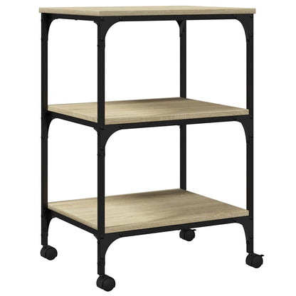 Druckerständer 3 Ablagen Sonoma-Eiche 50x41x75 cm