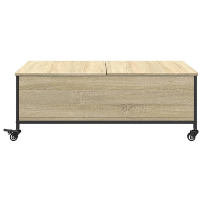 Couchtisch mit Rollen Sonoma-Eiche 91x55x34 cm Holzwerkstoff