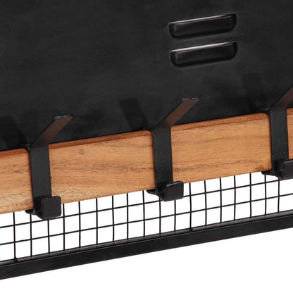 Wandgarderobe 90x11x30 cm Massivholz Mango