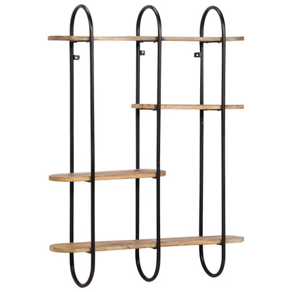 Wandregal 90x20x116,5 cm Raues Massivholz Mango