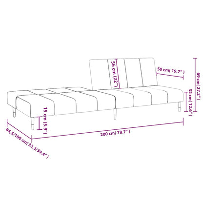Schlafsofa 2-Sitzer Braun Samt