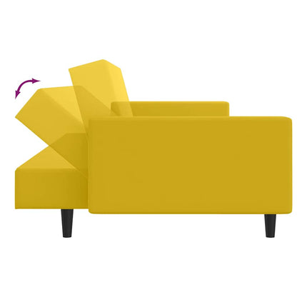 Schlafsofa 2-Sitzer Gelb Samt