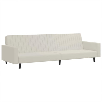 Schlafsofa 2-Sitzer Creme Samt