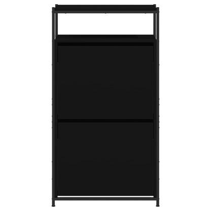 Schuhschrank Schwarz 60x34x112 cm Holzwerkstoff