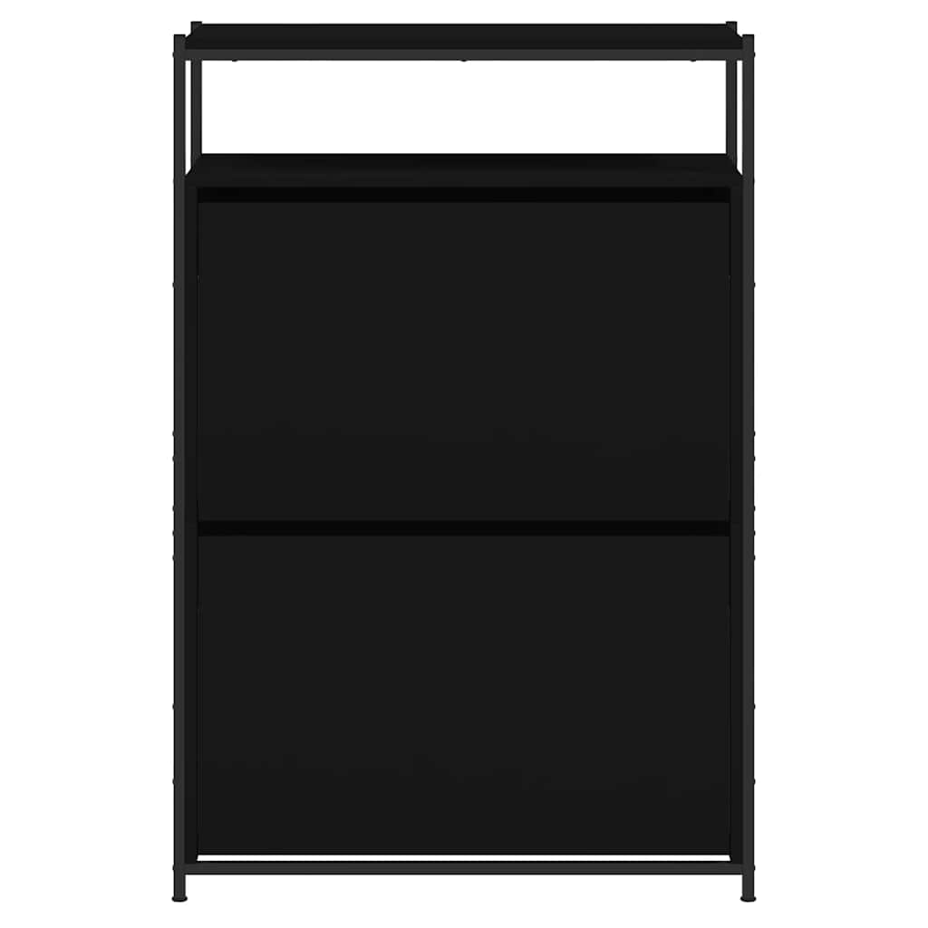Schuhschrank Schwarz 75x34x112 cm Holzwerkstoff