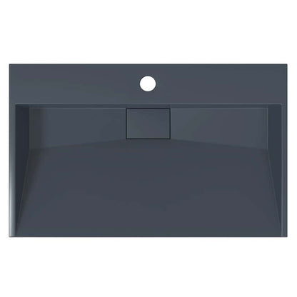 Waschbecken 60x38x11 cm Mineralguss/Marmorguss Anthrazit