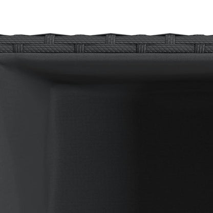 Pflanzkübel Schwarz 30x30x60 cm Poly Rattan