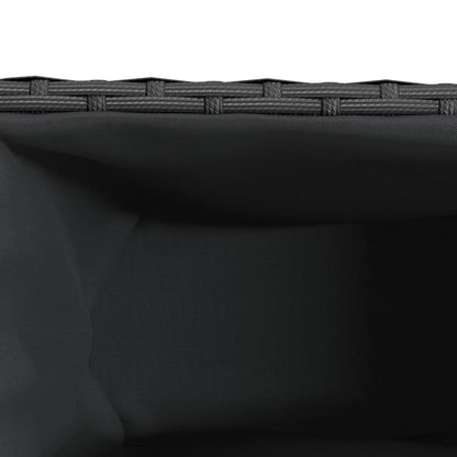 Hochbeet mit Rollen & 3 Fächern Schwarz 107x32x38cm Poly Rattan