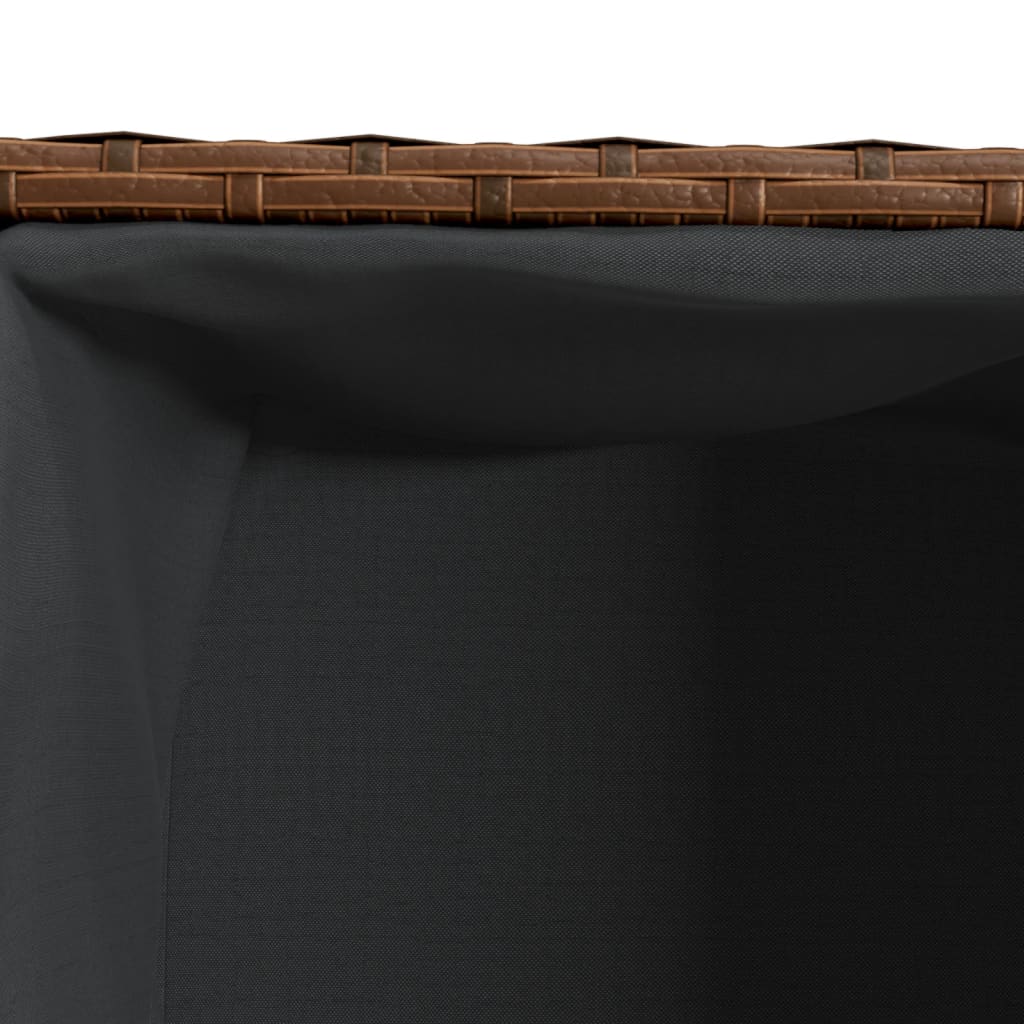 Pflanzkübel 2 Töpfe Braun 72x30x32 cm Poly-Rattan