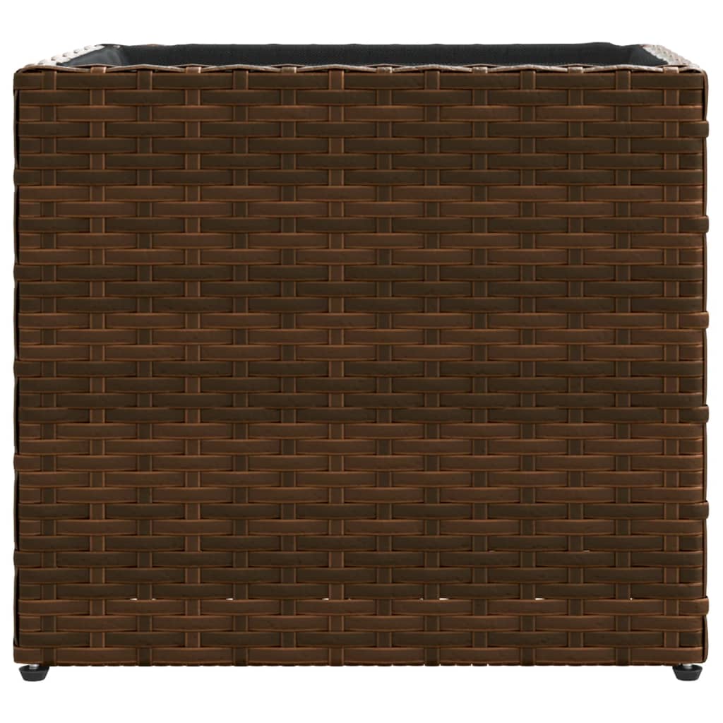 Pflanzkübel Braun 36x30x32 cm Poly Rattan