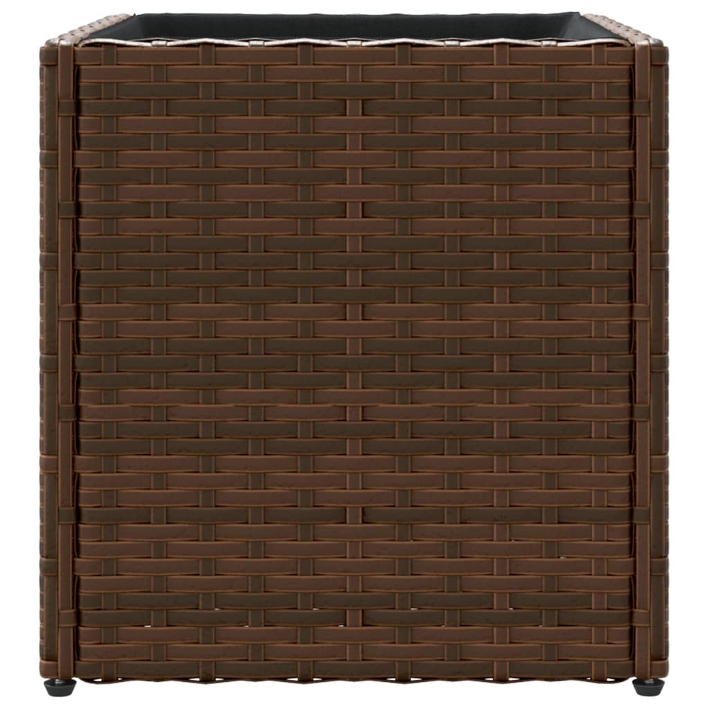Pflanzkübel Braun 36x30x32 cm Poly Rattan