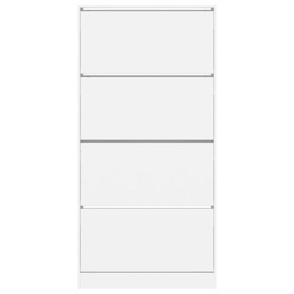 Schuhschrank mit 4 Klappen Weiß 80x21x163,5 cm