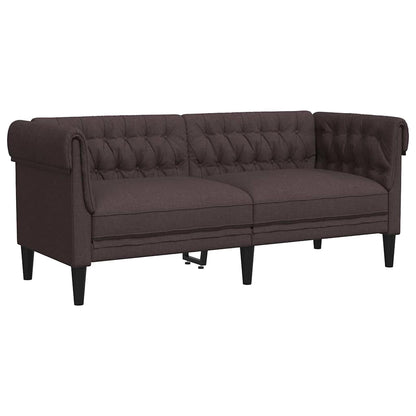 Chesterfield-Sofa 2-Sitzer Dunkelbraun Stoff