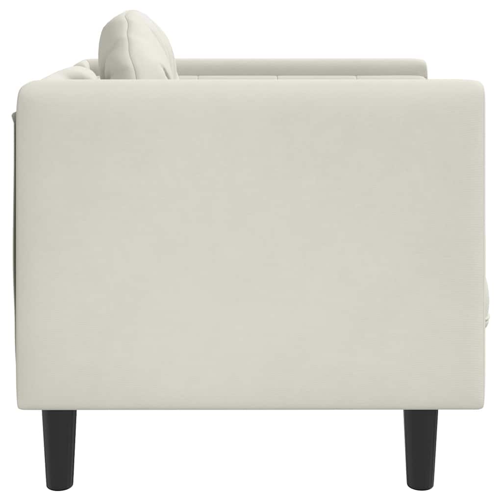 Sessel mit Kissen Creme Samt