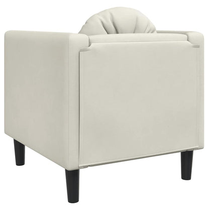 Sessel mit Kissen Creme Samt