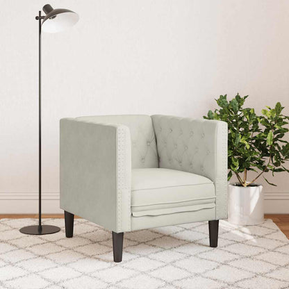 Chesterfield-Sessel Creme Samt