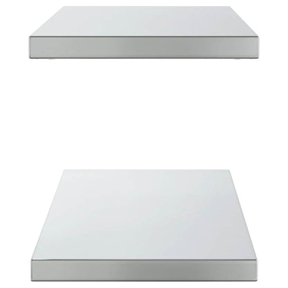 Wandregale 2 Stk. 100x30x3 cm Silbern Edelstahl