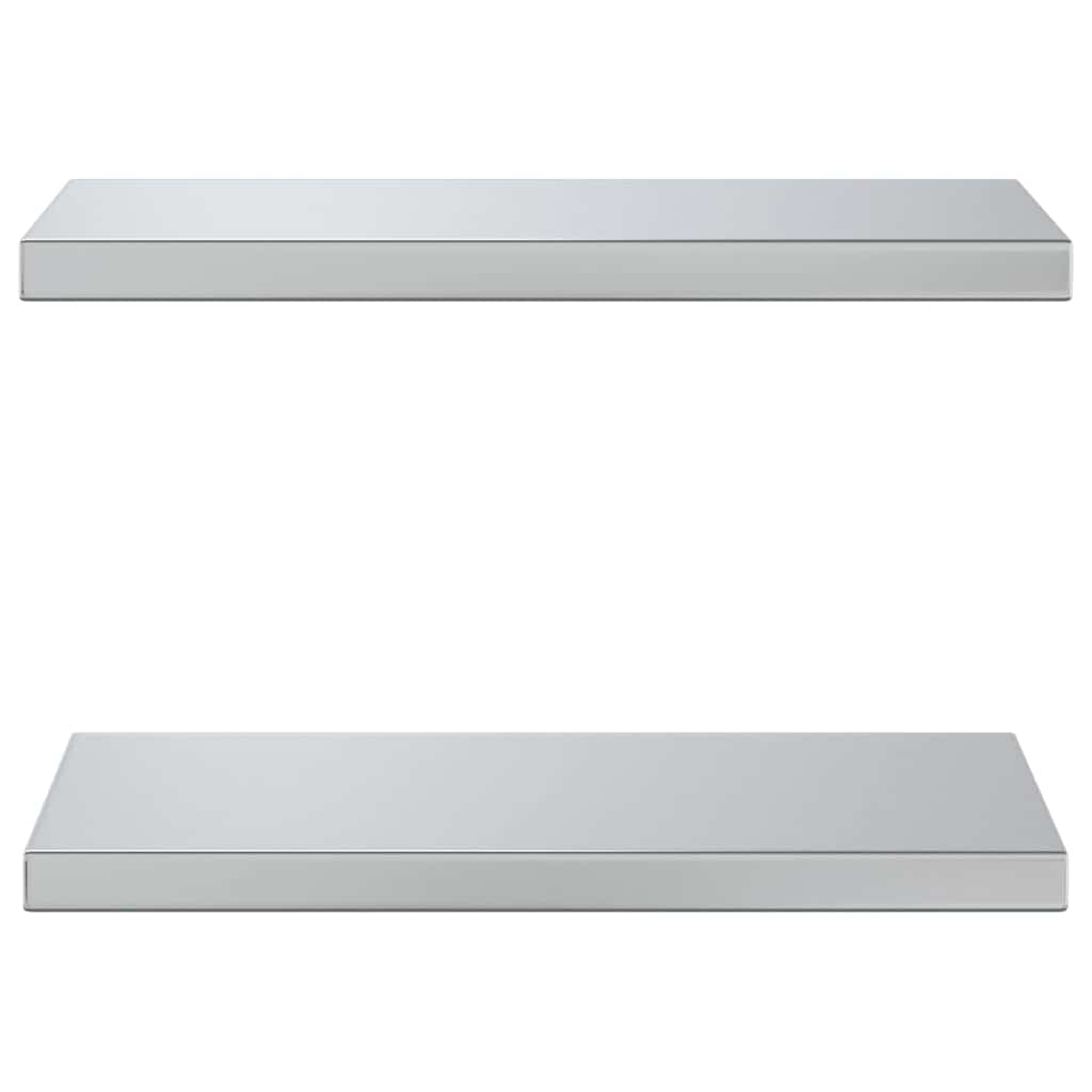 Wandregale 2 Stk. 50x23,5x3 cm Silbern Edelstahl
