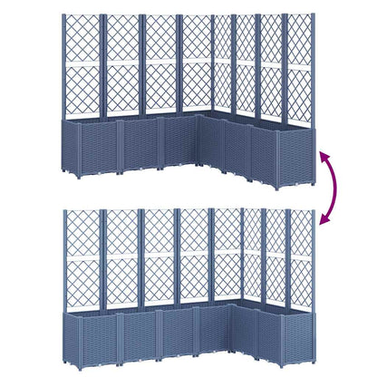 Pflanzkübel mit Rankgitter Blaugrau 160x160x140 cm PP