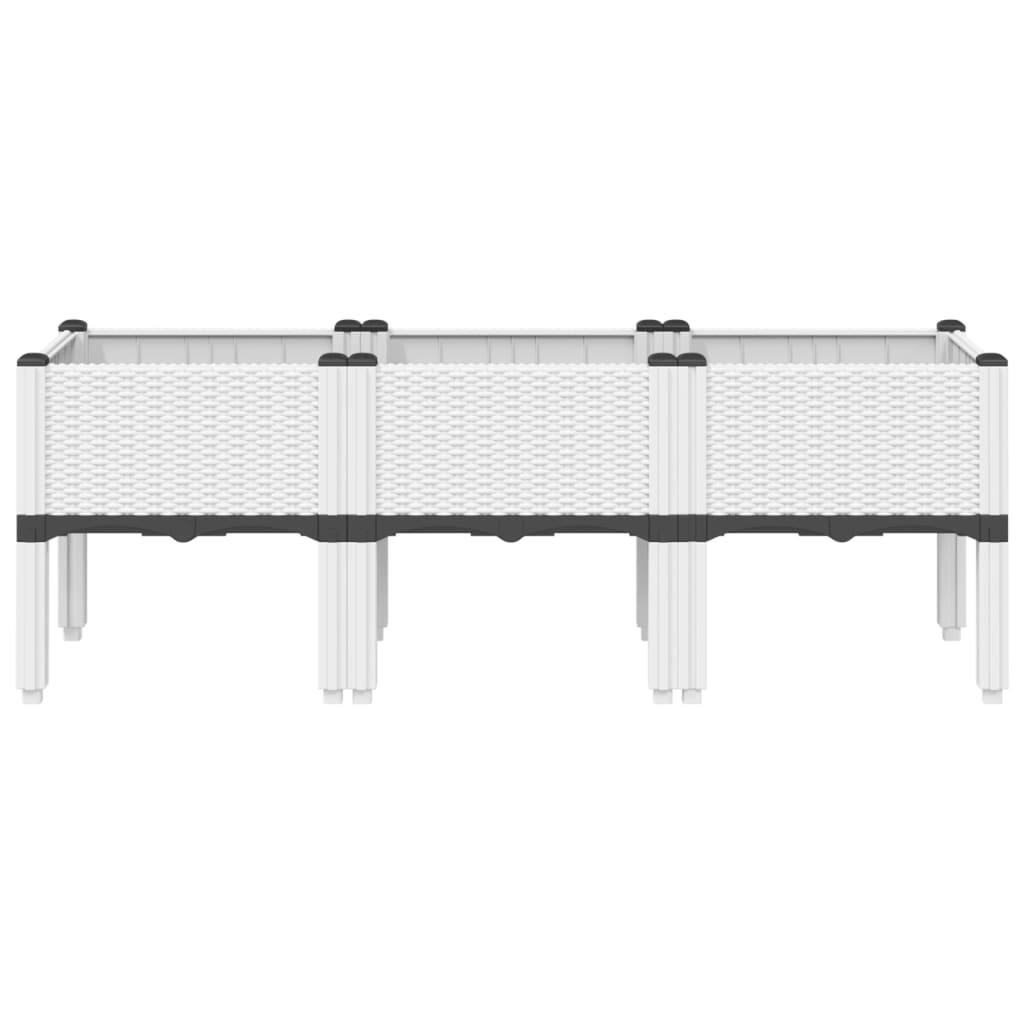 Pflanzkasten mit Beinen Weiß 120x40x42 cm PP