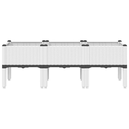 Pflanzkasten mit Beinen Weiß 120x40x42 cm PP