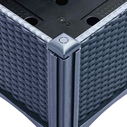 Pflanzkübel mit Rankgitter Blaugrau 40x40x142 cm PP