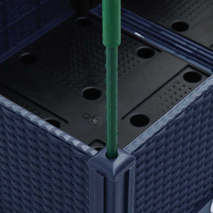 Pflanzkübel mit Rankgitter Blaugrau 40x40x142,5 cm PP