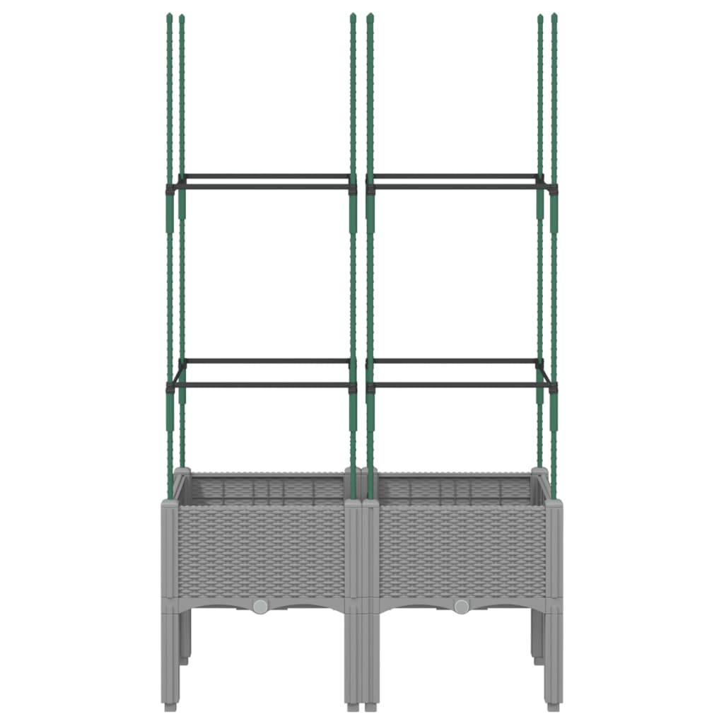 Pflanzkübel mit Rankgitter Hellgrau 80x40x142,5 cm PP