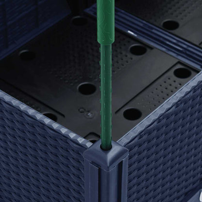 Pflanzkübel mit Rankgitter Blaugrau 120x40x142,5 cm PP