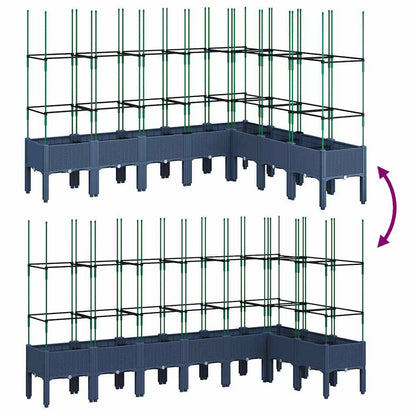 Pflanzkübel mit Rankgitter Blaugrau 200x160x142,5 cm PP