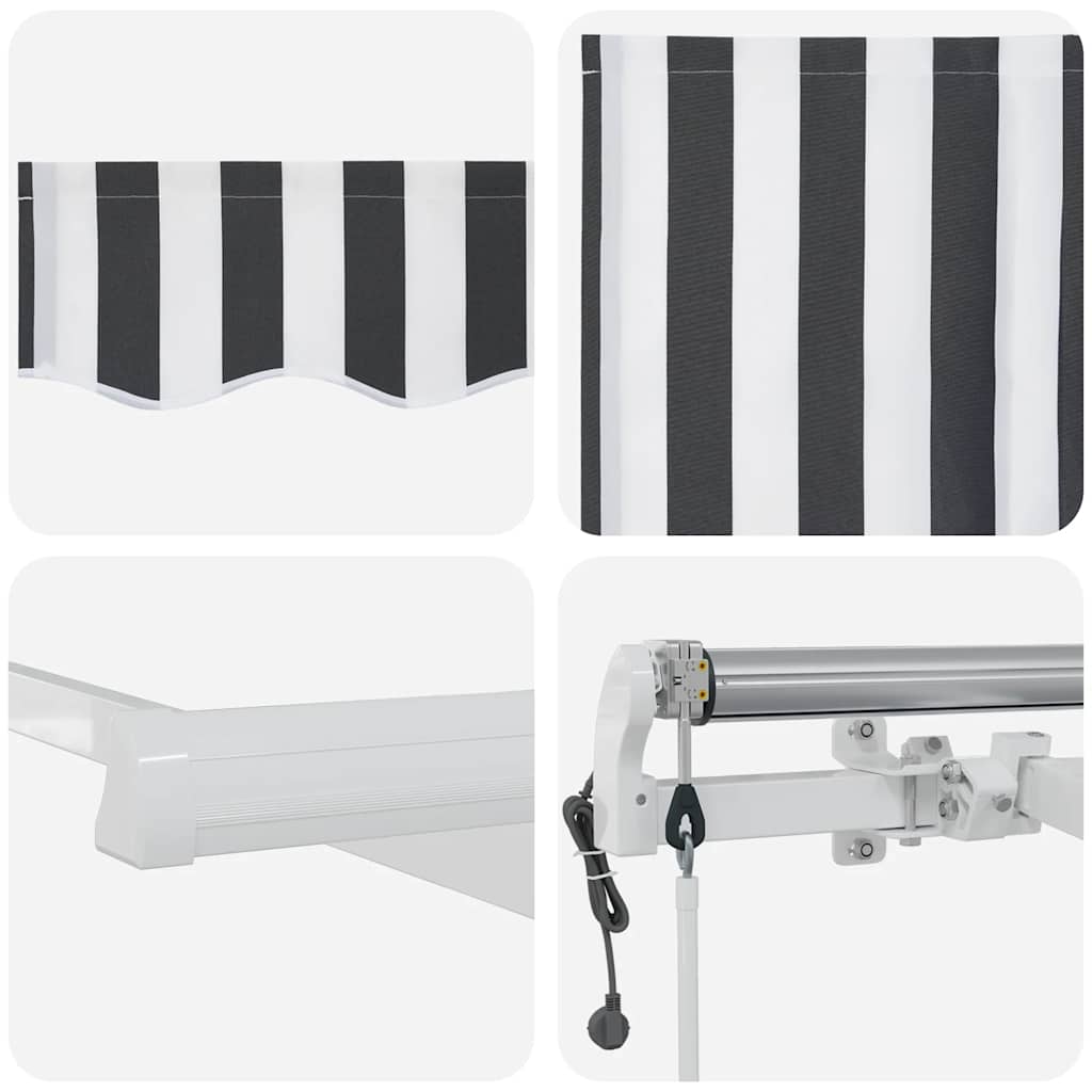 Markise Automatisch Anthrazit & Weiß 300x250 cm